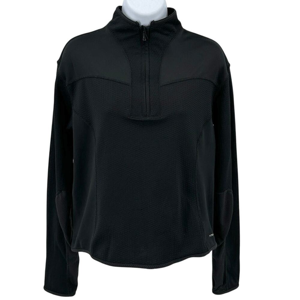 Columbia Titanium Sweatshirt WMNS M Black 1/4 Zip Athletic Mock Neck Athleisure